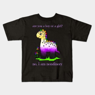 No, I'm nondinory! Kids T-Shirt